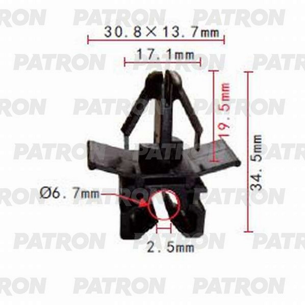 P371026 — Держатель пластмассовый LEXUS,TOYOTA применяемость: трубки, электро пр PATRON