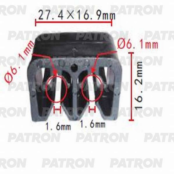 P371045 — Держатель пластмассовый TOYOTA применяемость: держатель трубок, электр PATRON