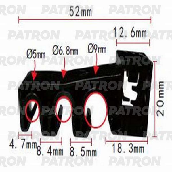 P371072 — Держатель пластмассовый LEXUS,TOYOTA применяемость: трубки, электро пр PATRON