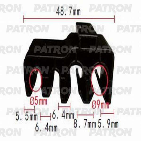 P371075 — Держатель пластмассовый LEXUS,TOYOTA применяемость: трубки, электро пр PATRON