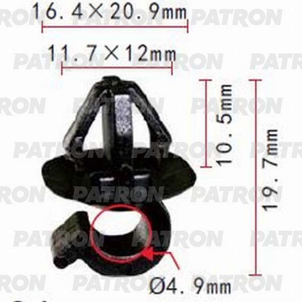P371088 — Держатель пластмассовый TOYOTA применяемость: держатель трубок, электр PATRON