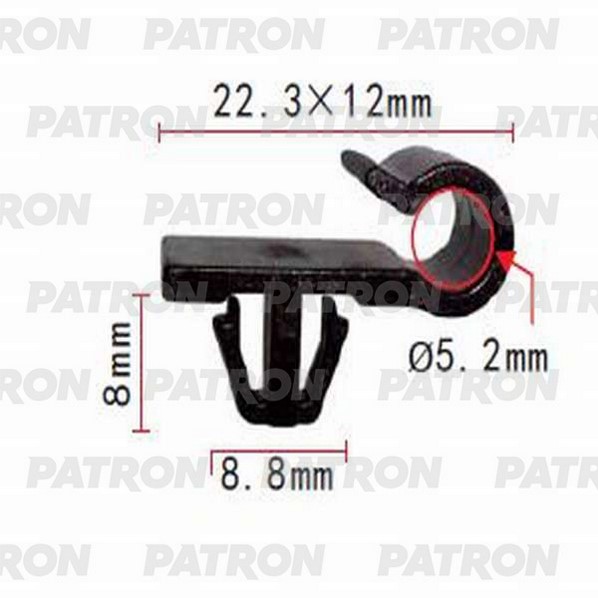 P371089 — Держатель пластмассовый применяемость: держатель трубок, электропровод PATRON