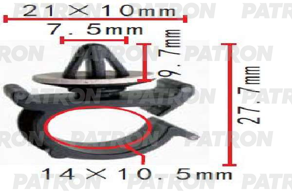 P371475 — Фиксатор пластиковый NISSAN применяемоть: внутренняя отделка  двери PATRON