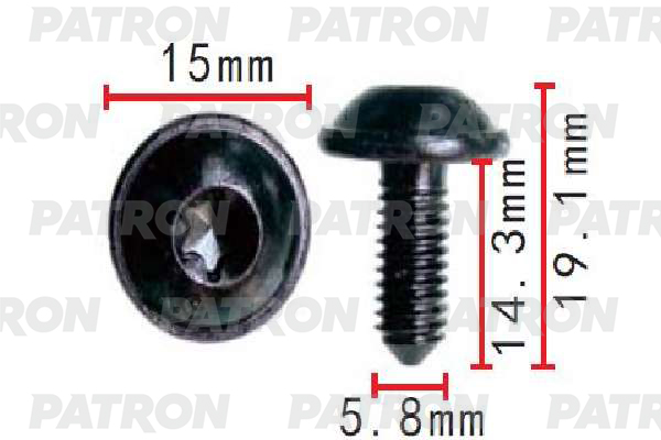 P371530 — Винт металлический AUDI,SEAT,SKODA,VOLKSWAGEN применяемость: саморез с PATRON