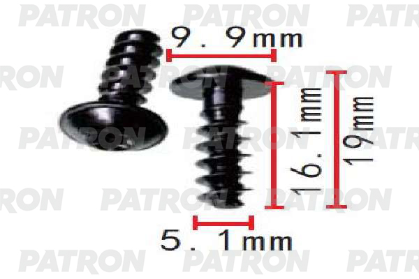 P371533 — Винт металлический AUDI,SEAT,SKODA,VOLKSWAGEN применяемость: саморез 5 PATRON