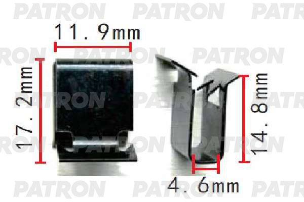 P371539 — Зажим металлический AUDI,SEAT,SKODA,VOLKSWAGEN применяемость: кузов  PATRON
