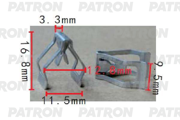 P371553 — Зажим металлический AUDI,SEAT,SKODA,VOLKSWAGEN применяемость: салон  PATRON