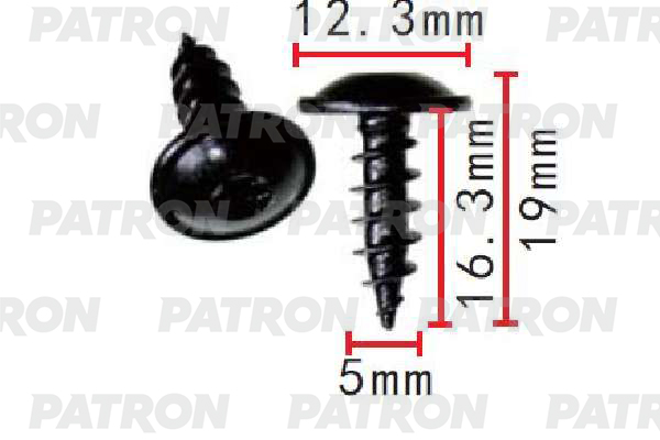 P371602 — Винт металлический AUDI,SEAT,SKODA,VOLKSWAGEN применяемость: саморез с внутренним TORX PATRON