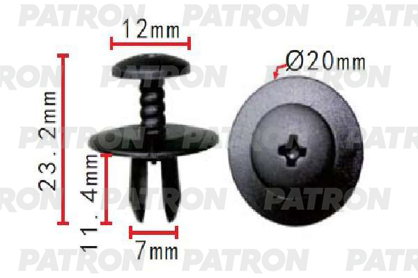 P371662 — Клипса пластмассовая ввинчивающаяся (черная) BMW  MINI PATRON