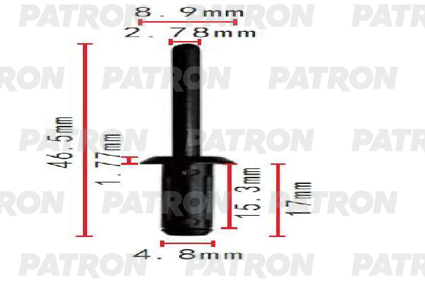 P371830 — Клипса пластмассовая CHRYSLER, GM применяемость: заклёпка пластиковая PATRON