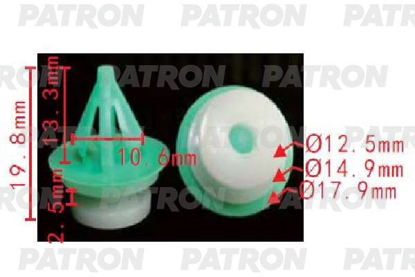 P372002 — Клипса пластмассовая LAND ROVER применяемость: крепление обшивки двери PATRON