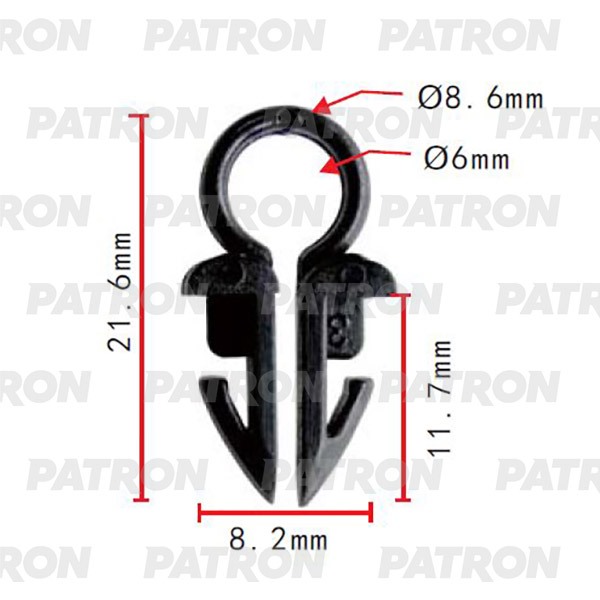 P372037 — Держатель пластмассовый применяемость: держатель трубки, электропроводка PATRON