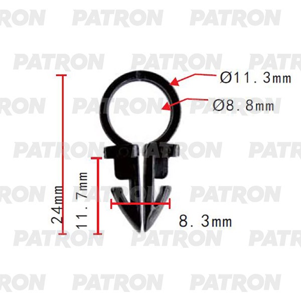 P372038 — Держатель пластмассовый применяемость: держатель трубки, электропроводка PATRON