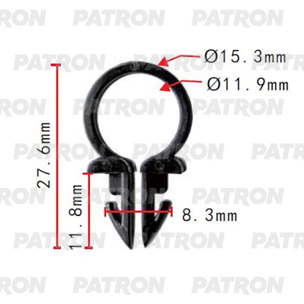 P372039 — Держатель пластмассовый применяемость: держатель трубки, электропроводка PATRON