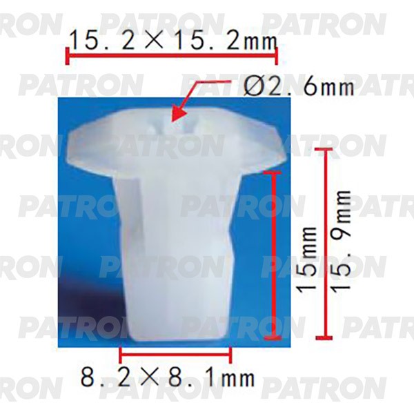 P372055 — Вставка под винт RENAULT применяемость: держатель под саморез внутренняя отделка (двери), кузов (две PATRON