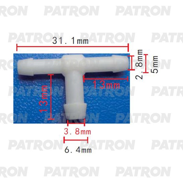 P372083 — Тройник применяемость: соединитель (тройник) 5.0X5.0X6.4MM PATRON