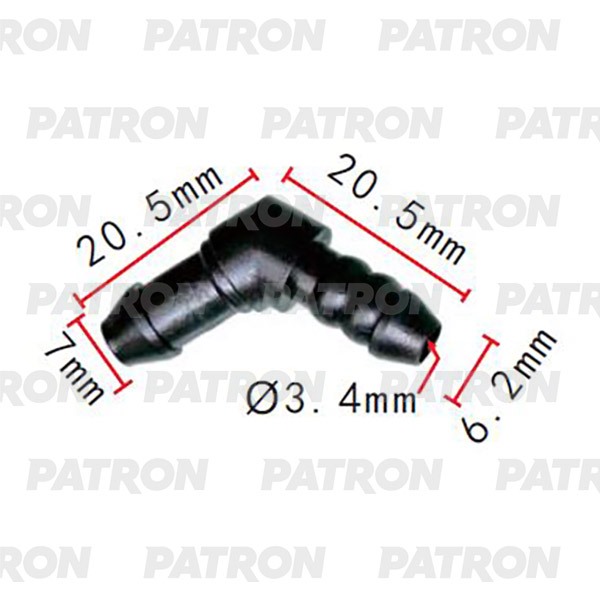 P372133 — Тройник применяемость: соединитель угловой 120 град. D=6.2MM PATRON