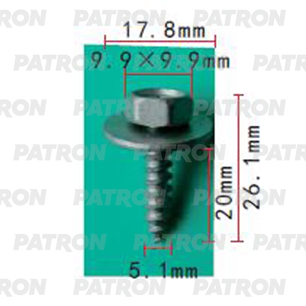 P372147 — Саморез HONDA NISSAN TOYOTA применяемость: саморез 5.1X26.1MM PATRON