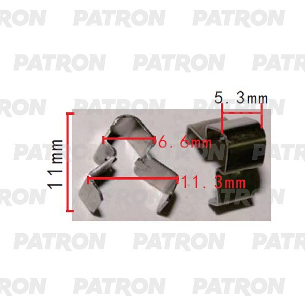 P372154 — Скоба крепежная HONDA применяемость: скоба зажимная C=11.3, B=11.0, A=5.3 PATRON