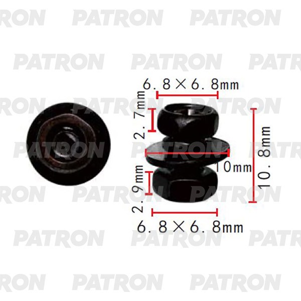 P372178 — Болт металлический применяемость: болт с гайкой универсальный M4 PATRON