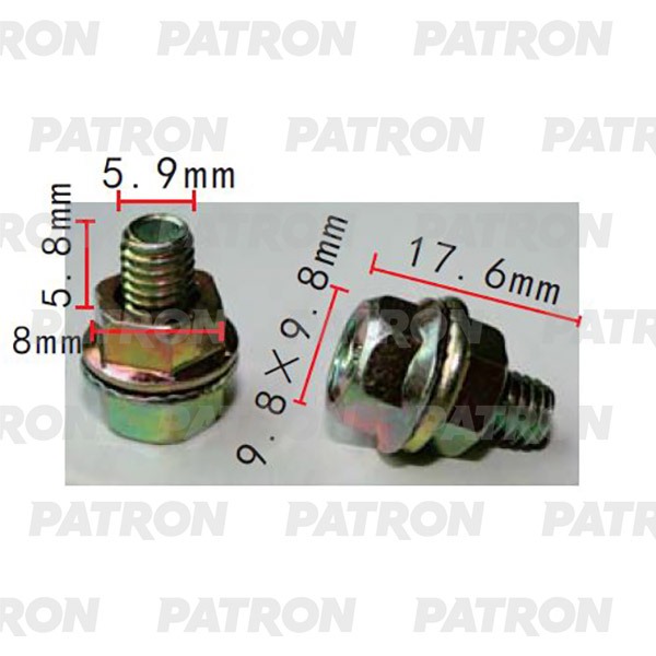 P372180 — Болт металлический применяемость: болт с гайкой универсальный M6 PATRON
