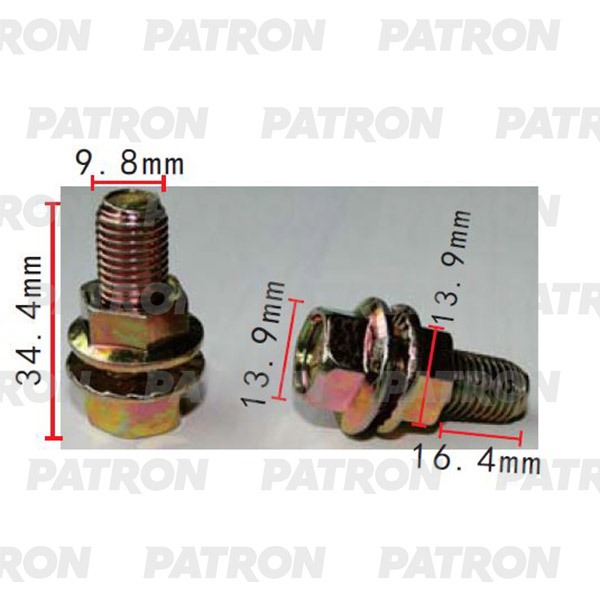 P372181 — Болт металлический применяемость: болт с гайкой универсальный M10 PATRON