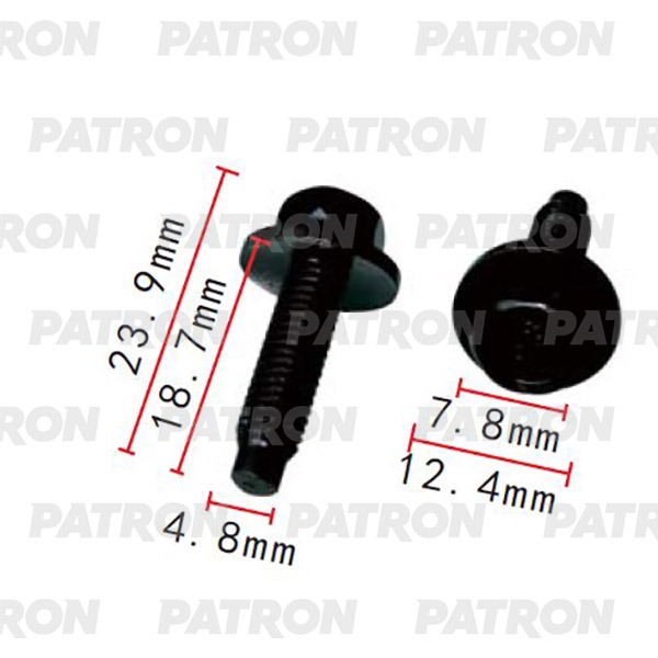 P372200 — Болт металлический GM CHRYSLER применяемость: болт T1=8.0, T2=13.0, F=4.8, L=19.0 PATRON