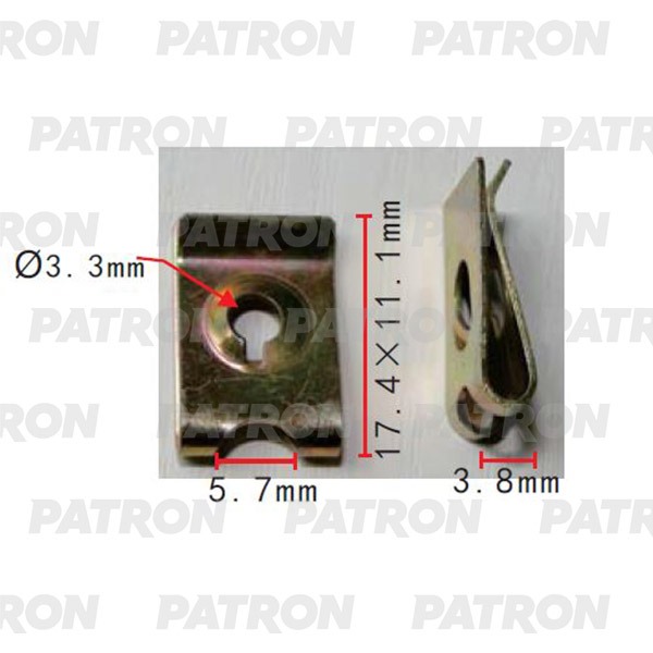 P372213 — Скоба крепежная применяемость: скоба T=18.0, F=11.0, D=3.3 PATRON