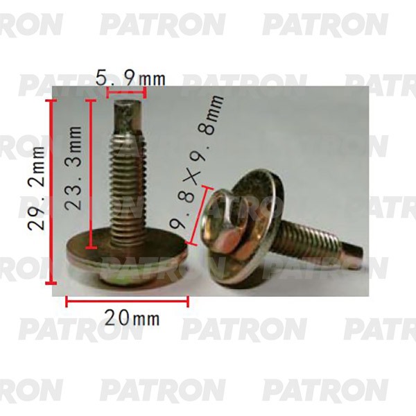 P372216 — Болт металлический применяемость: болт шайба PATRON