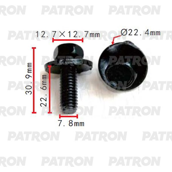 P372248 — Болт металлический применяемость: болт с дюймовой резьбой 12.7X30.9X7.8 PATRON