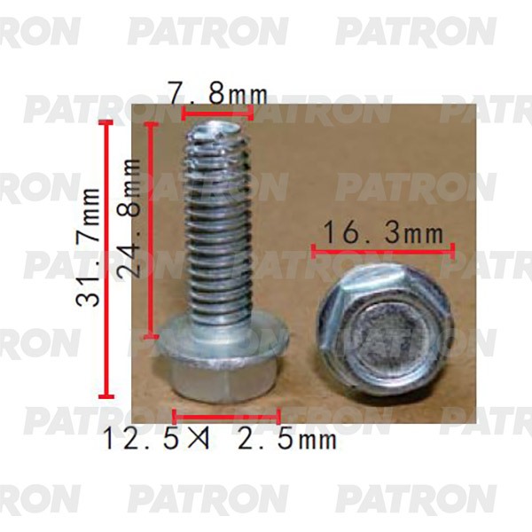 P372249 — Болт металлический применяемость: болт 8X25 PATRON
