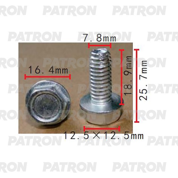 P372252 — Болт металлический применяемость: болт 8х19 с дюймовой резьбой PATRON