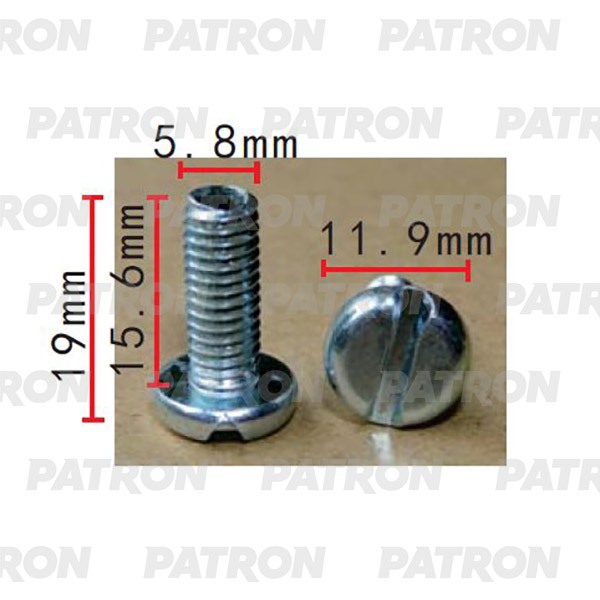 P372259 — Винт металлический применяемость: винт M6 C=11.9, B=19.0, A=5.8 PATRON