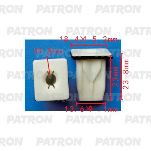 P372281 — Клипса пластмассовая GM / OPEL / CHEVROLET применяемость: клипса бампера, номерного знака, замка две PATRON