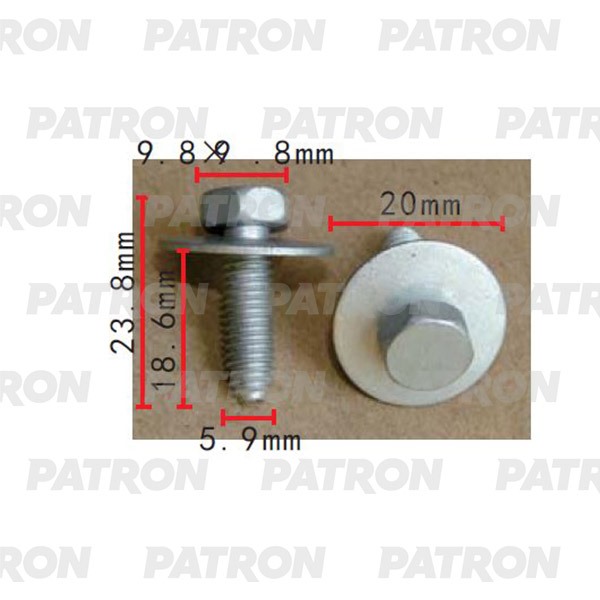 P372314 — Болт металлический RENAULT применяемость: болт 6X18 PATRON