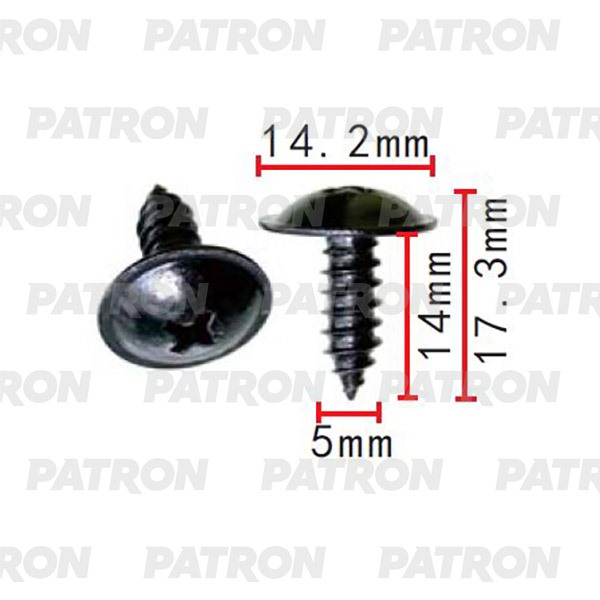 P372316 — Саморез HYUNDAI KIA применяемость: саморез 5X17.3MM PATRON