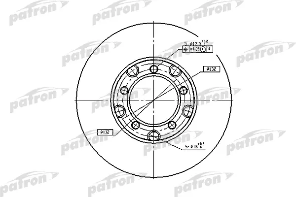 PBD1577 — Диск тормозной передний не вентилируемый PATRON