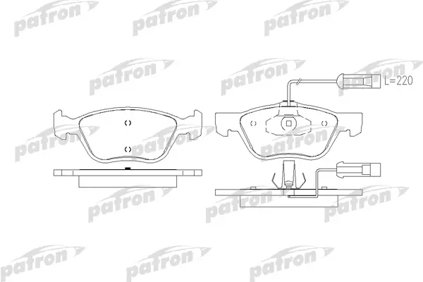 PBP1052 — Колодки ALFA ROMEO 145 95-01, 146 95-01, 156 97-00, GT 03-, GTV 95-, SPIDER 95-05, FIAT BRAVO 95-01, PATRON