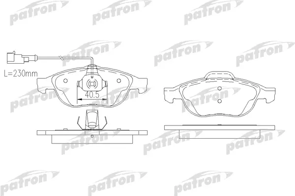 PBP1134 — Колодки тормозные дисковые передн ALFA ROMEO: 156 97-00, 156 Sportwagon 00-00 PATRON