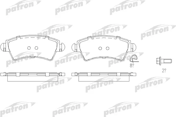 PBP1599 — Колодки тормозные дисковые передн PEUGEOT: 206 CC 00-, 206 хечбэк 99- PATRON
