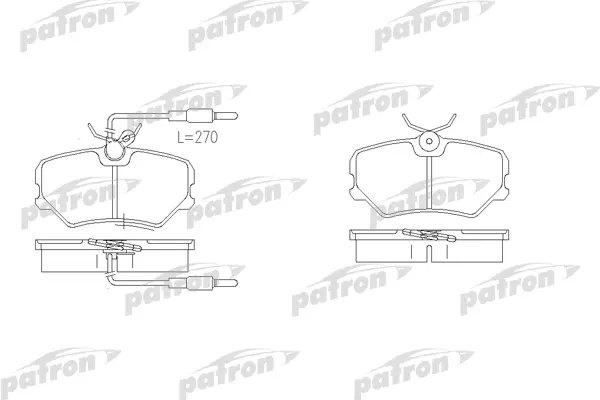 PBP540 — Колодки тормозные дисковые передн SAMAND  PEUGEOT 405 I 87-93, 405 I Break 88-92, 405 II 92-95 PATRON