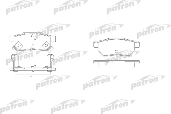 PBP621 — Колодки тормозные дисковые задн HONDA: CIVIC IV 91-95, CIVIC IV Fastback 94-97, CIVIC IV Hatchback 9 PATRON