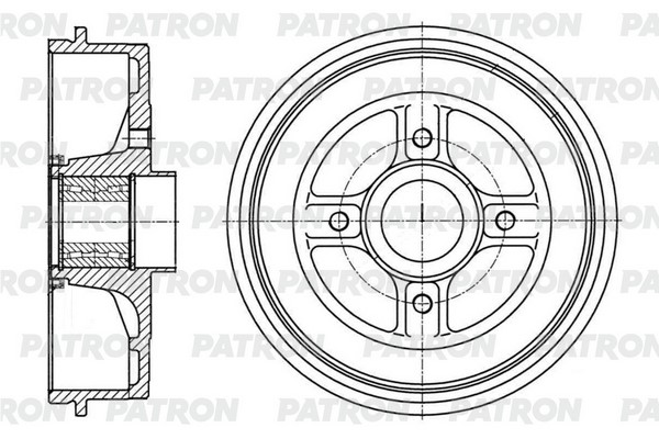 PDR1005 — Барабан тормозной подшипником и кол PATRON