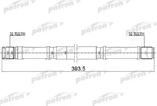 PDS0448 — Вал приводной (палка) лев NISSAN: PRIMERA P11,WP11 2.0 09.96-07.02 [Z:32, L:393.5 mm, D:26 mm] PATRON