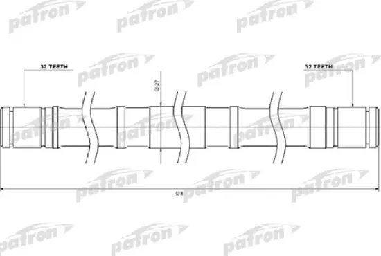 PDS0449 — Вал приводной (палка) прав NISSAN: PRIMERA P11,WP11 2.0 09.96-07.02 [Z:32, L:438 mm, D:27 mm] PATRON