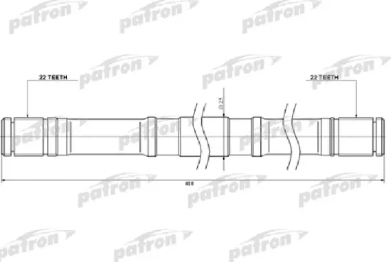 PDS0450 — Вал приводной (палка) лев NISSAN: PRIMERA P11,WP11 2.0 09.96-07.02 [Z:22, L:418 mm, D:25 mm] PATRON