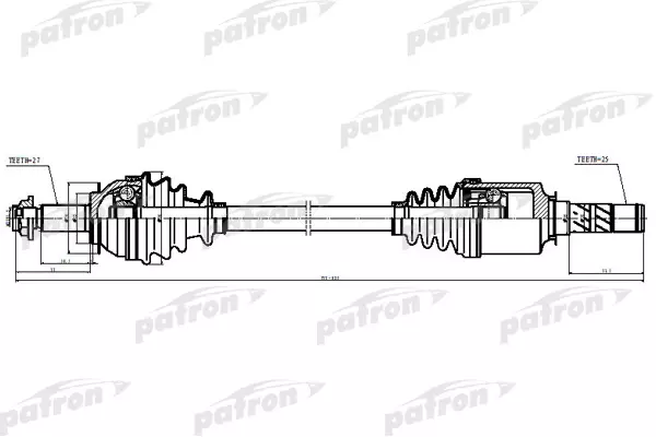 PDS5531 — Полуось лев/прав SUBARU: LEGACY 05-09, OUTBACK 05-09 PATRON