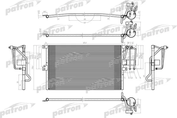 PRS1040 — Радиатор кондиционера паяный OPEL VECTRA ALL 9599 PATRON