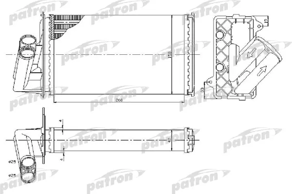 PRS2070 — Радиатор отопителя RENAULT: LAGUNA all, 94- PATRON