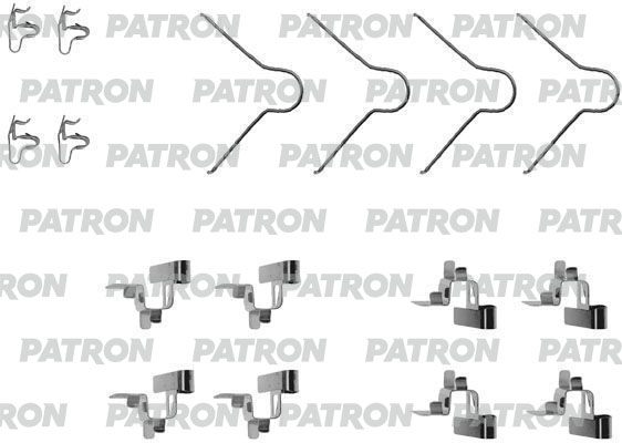 PSRK1029 — Комплект монтажный тормозных колодок дисковых TOYOTACAMRY LIFTBACK 02.8301.88, CAMRY STATION WAGON 11.8608.88, CAMRY седан 02.8301.88, CARINA II 10.8305.88, CARINA II 12.8706. PATRON